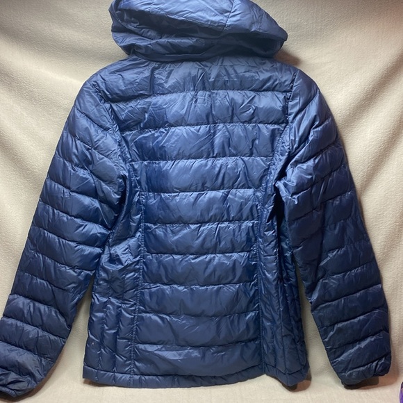 Heatk weatherproof packable down coat with detachable hood blue size medium - Picture 4 of 4